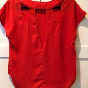 Red/Orange Back Cut-Out Top